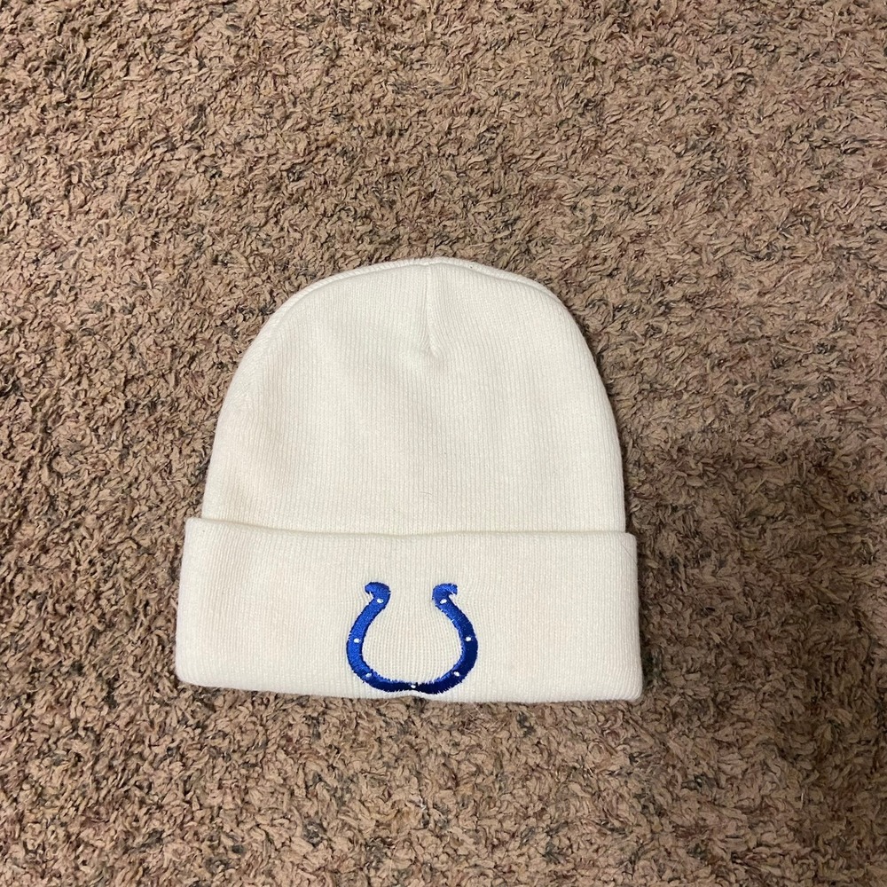 NFL Team Logo Winter Beanie Hat 100% Acrylic Knit Cap Indianapolis Colts Adult